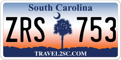 SC license plate ZRS753