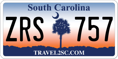 SC license plate ZRS757