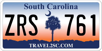 SC license plate ZRS761