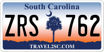 SC license plate ZRS762