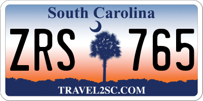 SC license plate ZRS765