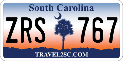 SC license plate ZRS767