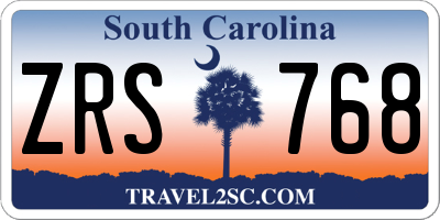 SC license plate ZRS768