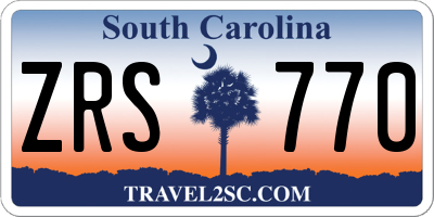 SC license plate ZRS770