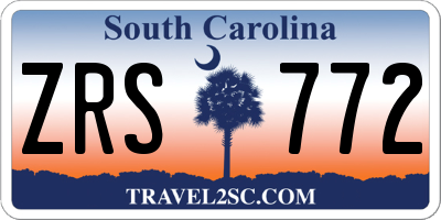 SC license plate ZRS772