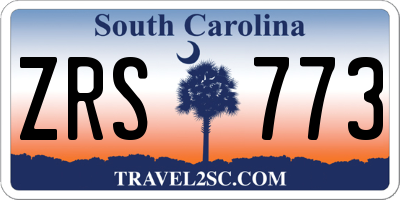 SC license plate ZRS773