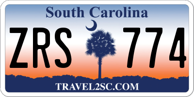 SC license plate ZRS774