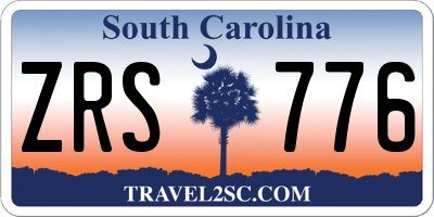 SC license plate ZRS776