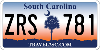 SC license plate ZRS781