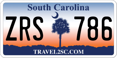 SC license plate ZRS786