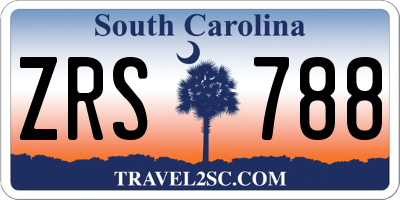SC license plate ZRS788