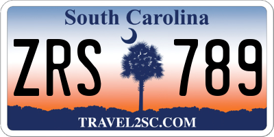 SC license plate ZRS789