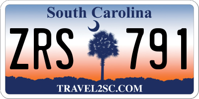 SC license plate ZRS791