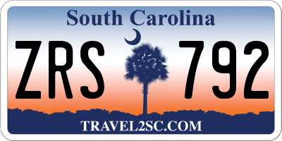 SC license plate ZRS792
