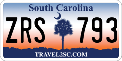 SC license plate ZRS793