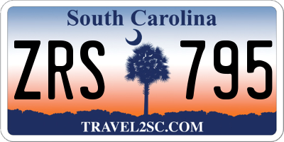 SC license plate ZRS795