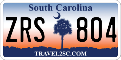 SC license plate ZRS804