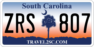 SC license plate ZRS807