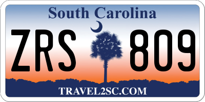 SC license plate ZRS809