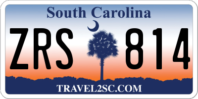 SC license plate ZRS814