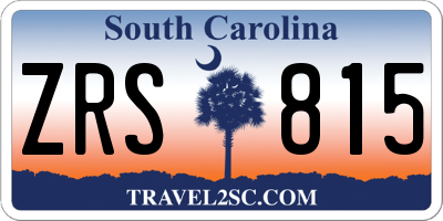 SC license plate ZRS815