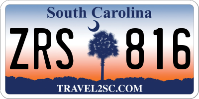 SC license plate ZRS816