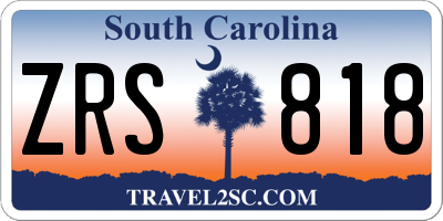 SC license plate ZRS818