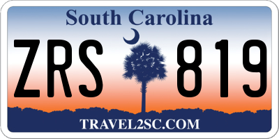 SC license plate ZRS819