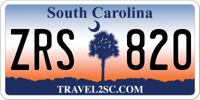 SC license plate ZRS820