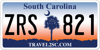 SC license plate ZRS821