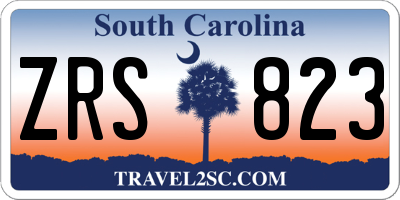 SC license plate ZRS823
