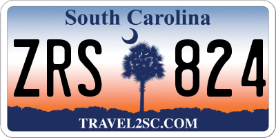 SC license plate ZRS824