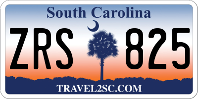 SC license plate ZRS825