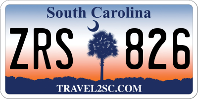 SC license plate ZRS826