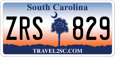 SC license plate ZRS829