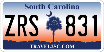 SC license plate ZRS831