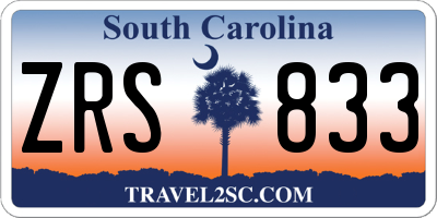 SC license plate ZRS833