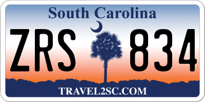 SC license plate ZRS834
