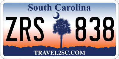 SC license plate ZRS838