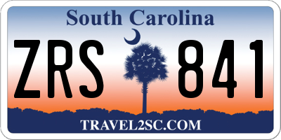 SC license plate ZRS841