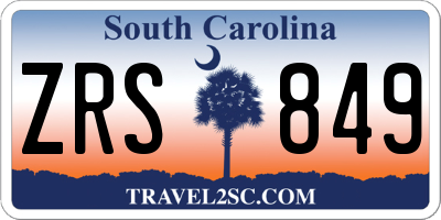 SC license plate ZRS849
