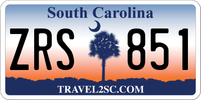 SC license plate ZRS851