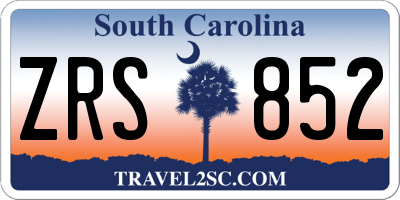 SC license plate ZRS852