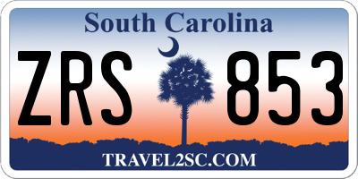 SC license plate ZRS853