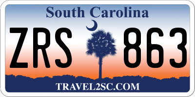 SC license plate ZRS863