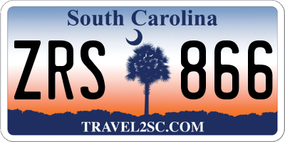 SC license plate ZRS866