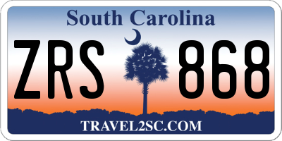 SC license plate ZRS868