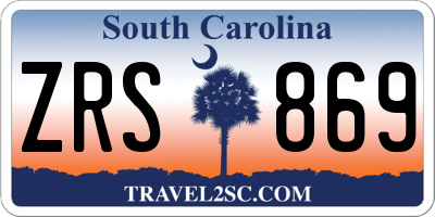 SC license plate ZRS869