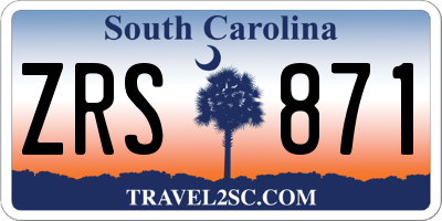 SC license plate ZRS871