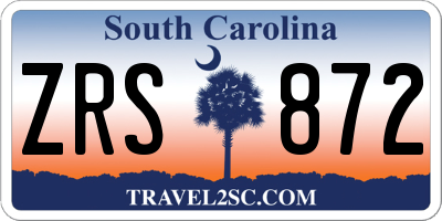 SC license plate ZRS872